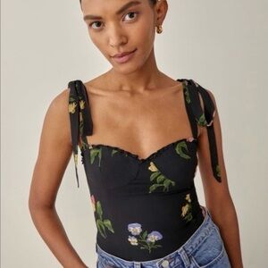 Reformation Blanca Top In Night Bloom